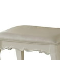 thumbnail image 3 of Traditional Style Wood and Leatherette Vanity Stool with Padded Seat White - Saltoro Sherpi, 3 of 6