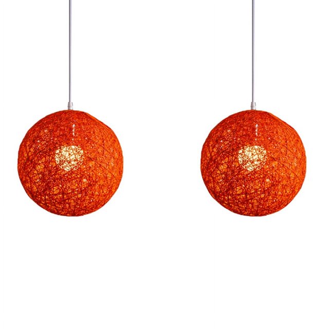 2X Naranja Araña de Bola de CÁÑAmo, RatÁN Y BambÚ Pantalla de de RatÁN EsfÉRica Creatividad Individual