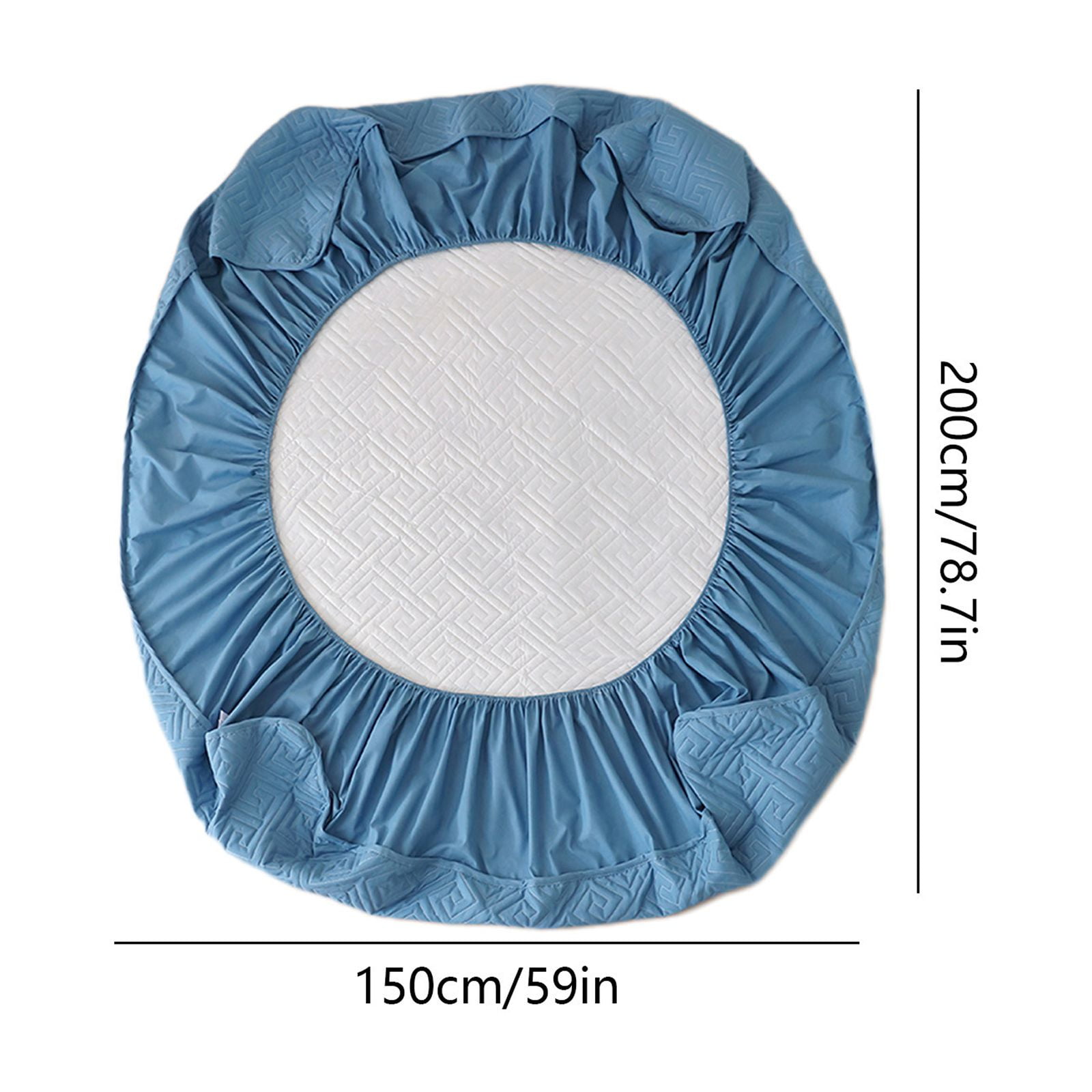 Oggfader Twin Mattress Water Proof Bed Hats Piece Thickened Cotton Mattress Protector Fall And Winter Bedspread Bed Sheet Blue