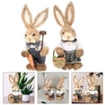 thumbnail image 6 of FRCOLOR Lightweight Woven Bunny Figurines, Assorted Color, Perfect for Home and Garden, 2Pcs, 6 of 6