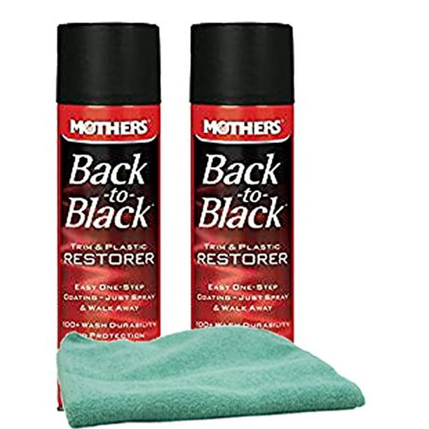 Mothers BacktoBlack Trim & Plastic Restorer (10 oz) Bundle with Microfiber Cloth (3 Items