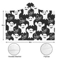 thumbnail image 3 of Wearable Blanket,Smiling Ghosts Halloween Pattern Hooded Wearable Flannel Blanket for Adults & Teens,Winter Poncho Shawl Wrap Cape Cozy Anti-Pill,60"x80", 3 of 5