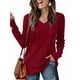 thumbnail image 1 of Blusas de Larga para Mujer, Camisetas con Cuello en V, Suéteres Tipo Túnica Ligeros, Moda Rojo L, 1 of 9