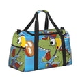 thumbnail image 2 of Bingfone Dinosaur Riding a Motorcycle Print Travel Duffel Tote Bag,Waterproof Shoulder Weekender Bag For Women and Men Swim Sports Travel Gym Bag，Foldable and expandable bag Lightweight, 2 of 7