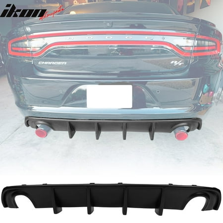 Compatible with 15-18 Dodge Charger RT Fin Rear Diffuser Bumper Lip Valance Matte Black PP
