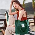 thumbnail image 3 of Corduroy Tote Bag for Women Canvas Shoulder Cord Purse with Inner Pocket, 3 of 4
