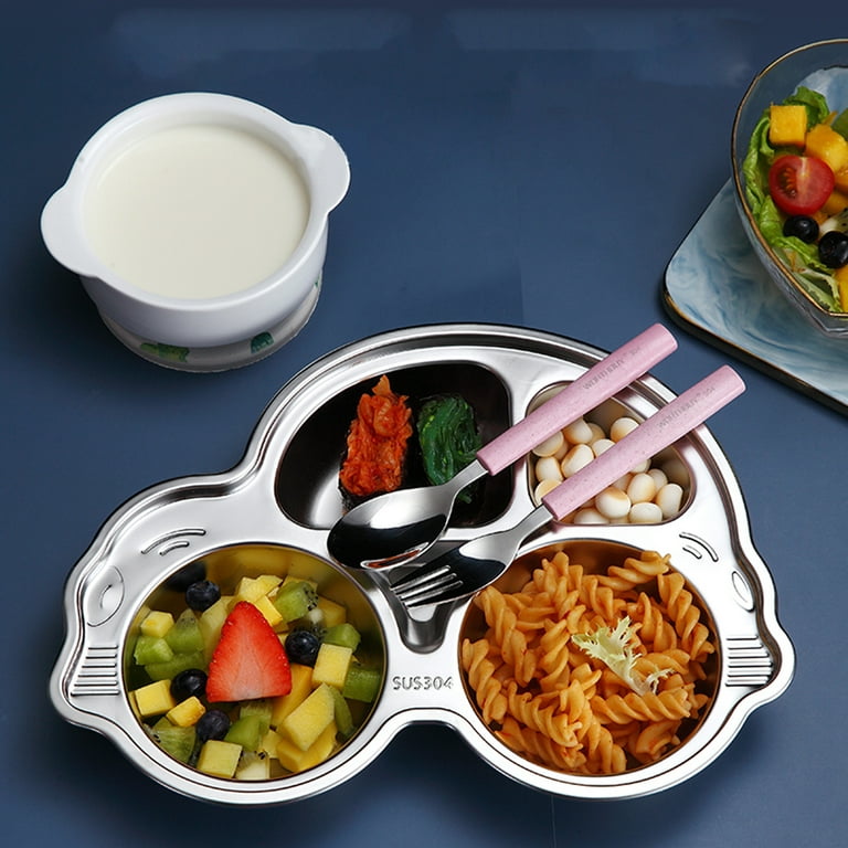 Divided Stainless Steel Car Shaped Food Snack Tray Plate For