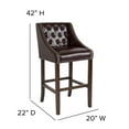 thumbnail image 6 of Flash Furniture Carmel Series Tufted Bar Stool Nailhead Trim, Brown LeatherSoft, 6 of 12