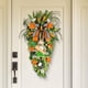 thumbnail image 1 of Guirnalda de lágrima de Pascua, botín para puerta delantera con conejo, decoración decorativa para el hogar, botín de escalera, adorno Artificial para Zanahorias Naranjas, 1 of 10
