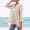 Beige, variant on Women's T-Shirts Sevevn Women's Summer Fashion Long Sleeves V-Neck Cotton Line Loose Shirt Blouse