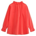 thumbnail image 2 of Richie House Girls' Long Sleeve Shirt with Pleated Collar RH1758, 2 of 2