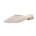 thumbnail image 2 of Viluyesy Womens Slingback Flats, Mesh Trendy Slip-On Outdoor Slippers Pointed Toe Ladies Slide Sandals Beige US7, 2 of 9
