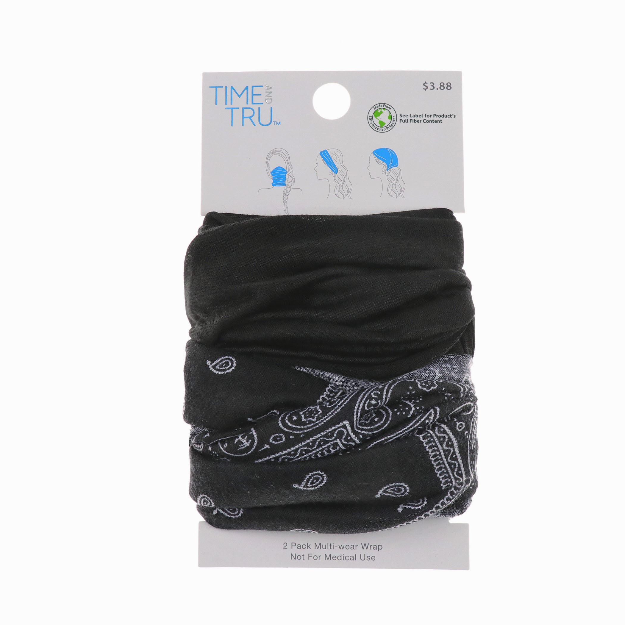 Time and Tru Multiwear Headwrap, 2-Pack (Unisex)