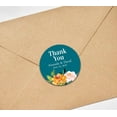 thumbnail image 2 of Darling Souvenir Personalized Bride Groom Names And Date Envelope Seals 45 Pcs Round Rose Floral Thank You Stickers-Teal Blue, 2 of 3