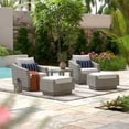 thumbnail image 2 of RST Brands Cannes 5-piece Wicker & Fabric Club Chair/Ottoman Set in Ink & White, 2 of 5