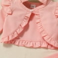 thumbnail image 6 of OBEEII Floral Girls Dress Infant Toddle Girl Clothes Sleeveless Dressy Dresses and Long Sleeve Cardigan Outfits Set, Pink Size 3M-3T, 6 of 9