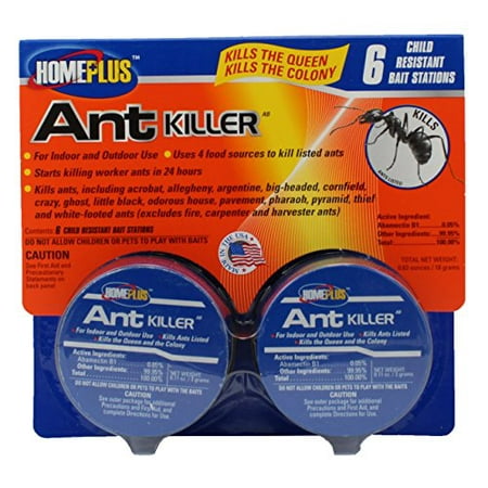 Home Plus Indoor/Outdoor Ant Killer Metal Bait Station (4 Food