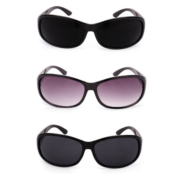 TOP-MAX Plastic Frame Sunglasses for Men and Women, Retro Outdoor Goggles, UV400 Protection, One Size (3pcs, Mix Lens)