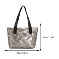 thumbnail image 4 of Women Hobo Handbag Large Capacity Shiny Padded Bag Girls Winter Bag (Champagne), 4 of 9