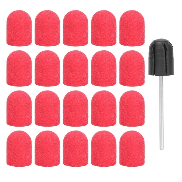 Broca Para Lijado De Uñas, 20 Piezas, Tapa Para Cabezal De Lijado De Uñas, Papel De Lija Fino, Brocas Para Lima De Uñas, Herramienta De Esmalte De Manicura Para Vidrio,