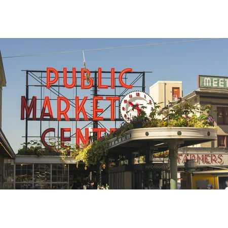 USA, Washington, Seattle. Pike Place Market Built in 1907 Print Wall Art By Trish