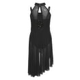 thumbnail image 3 of Aislor Sheer Mesh Skirted Leotard for Girls Asymmetrical Lyrical Dance Dress Ballerina Outfit Sequin Bodice Black 8, 3 of 6