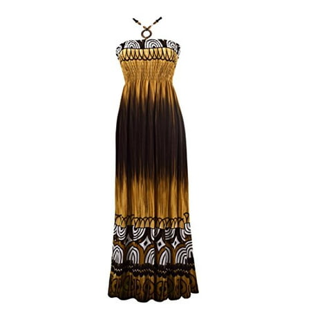 peach couture halter dye maxi boho cruise tie vacation womens summer beach dress brown walmart
