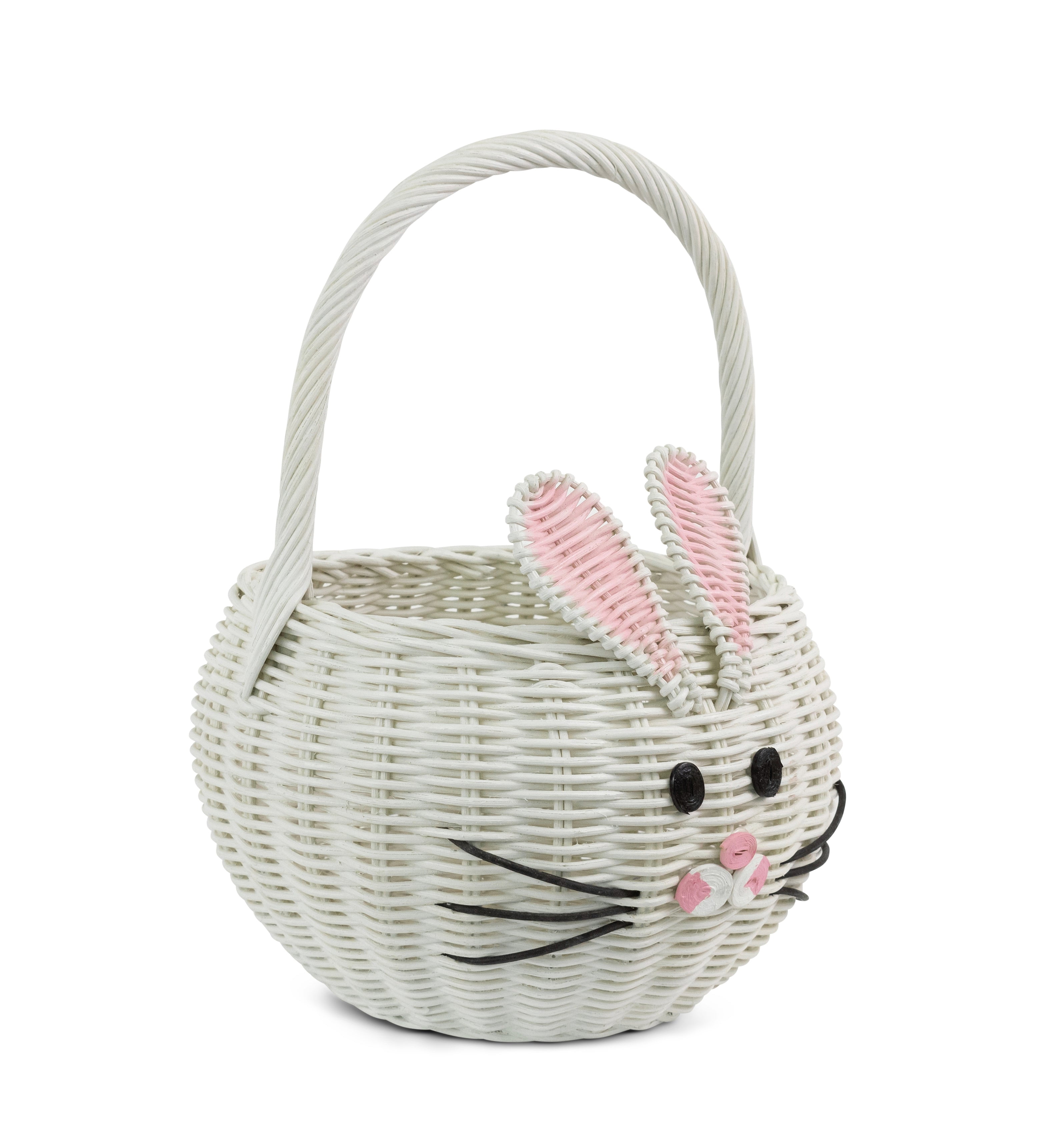 Large Hand Woven Bunny Rattan Wedding Flower Girl Basket Bin Home Decor Cute Handmade Handcrafted Nursery Gift Storage Easter Wicker Rabbit