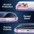 thumbnail image 4 of Designed for iPhone 15 Pro Case Clear,[Anti-Yellowing][10FT Military Grade Drop Protection][Anti-Scratch] Slim Fit Yet Protective Shockproof Bumper Phone Case 6.1 inch 2023-Purple/Clear, 4 of 14