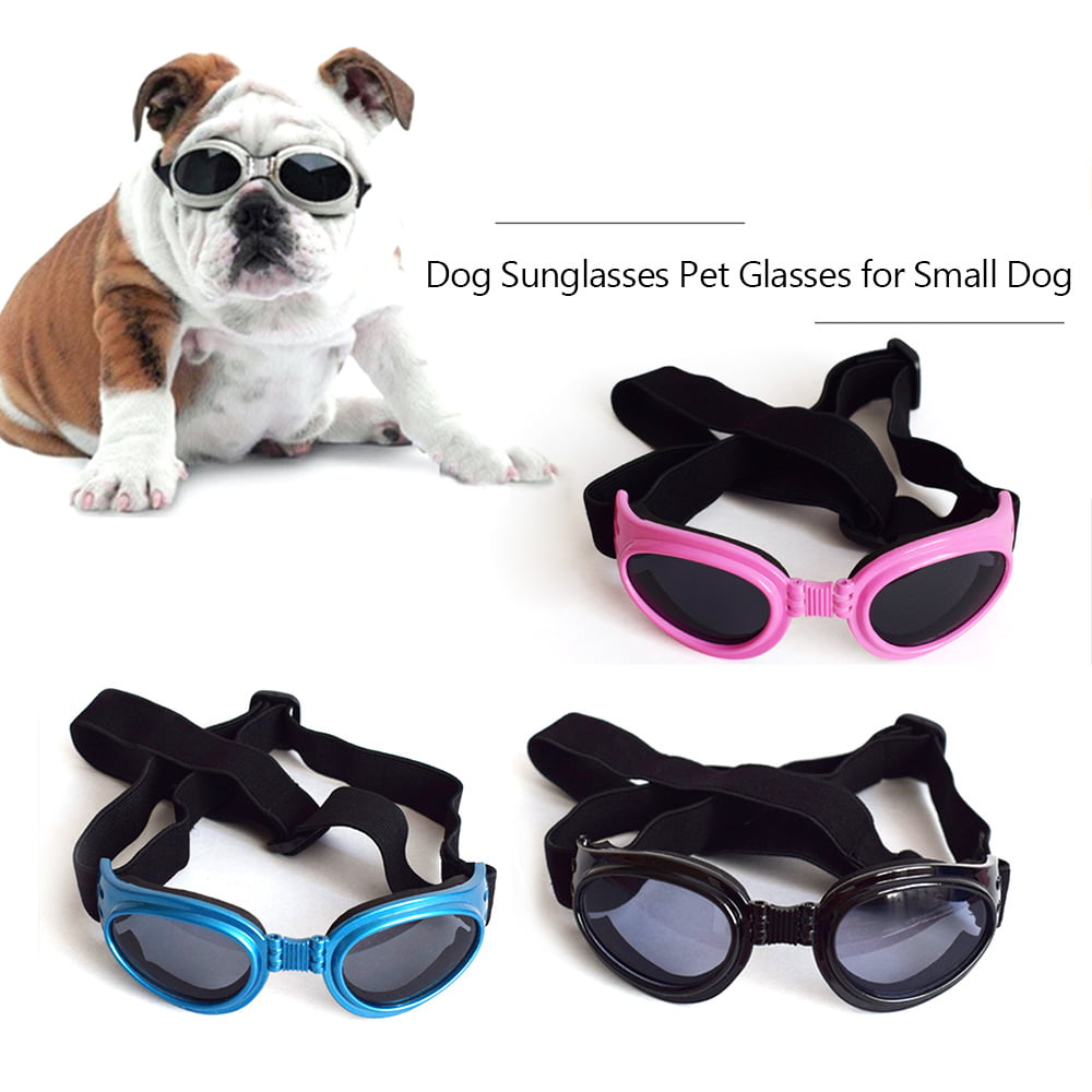 Pawaboo Dog Sunglasses Small Dog Goggles with Adjustable Band Black Waterproof Windproof Snowproof Cool Glasses for Puppy and Cat
