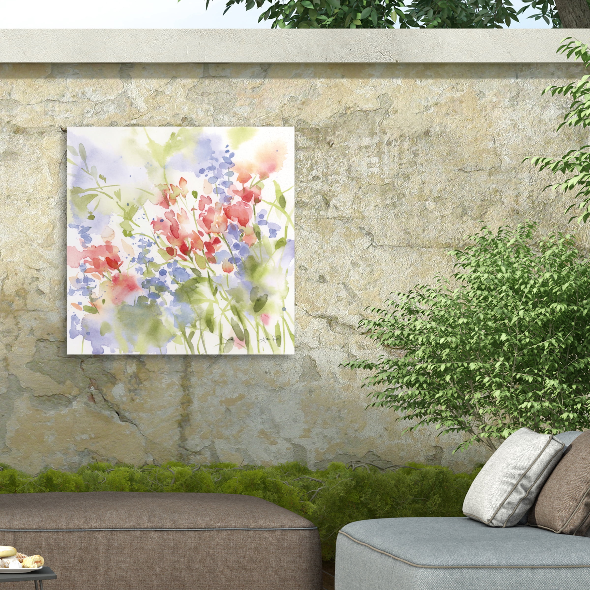 Katrina Pete 'Spring Meadow II' Outdoor Canvas 24x16