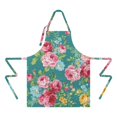thumbnail image 2 of Pioneer Flower Floral Print Pattern Apron-Garden Aprons for Women with Pockets-Cotton Linen Waterproof Kitchen Cooking Gardening Aprons Adjustable for Kitchen,Cooking,BBQ and Salon 33x27 Inch, 2 of 7