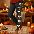 thumbnail image 2 of Fiaer Thanksgiving Womens Leggings Funny Graphic Plus Size Yoga Pants Tummy Control High Waisted Comfy Holiday Workout Trousers Black M, 2 of 5