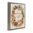 thumbnail image 4 of Stupell Industries Welcome Fall Pumpkin Wreath Botanical & Floral Painting Brown Floater Framed Canvas Art Prints Wall Art, 25 x 25, 4 of 10