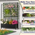 thumbnail image 5 of Metal Planter Box with Trellis,72"x47"x16"Galvanized Steel Outdoor Raised Garden Bed with Privacy Screen,with Drainage Holes & Lockable Casters for Climbing ,Vegetables,and Vines(Black-Grid), 5 of 7