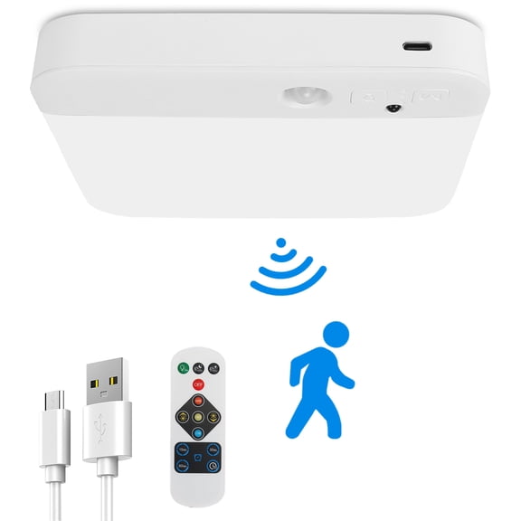 Imountek 1Pcs Rechargeable Motion Sensor Ceiling Light, Wireless Ceiling Light with 3000K 4500K 6000K 10 Brightness Levels Remote Timer for Closet Hallway Bathroom Garage