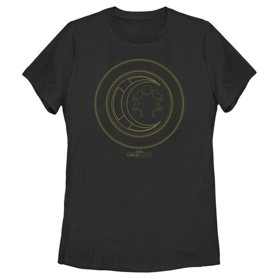 Women's Marvel: Moon Knight Hieroglyphic Moon Phase Logo Graphic Tee Black Large