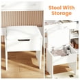 thumbnail image 4 of 39.8" White Vanity Desk with Mirror and Lights, Modern Makeup Table with Charging Station and Storage, 4 of 17