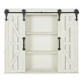 thumbnail image 1 of Kate and Laurel Cates Decorative Wall Storage Cabinet with Two Sliding Barn Doors, Rustic White, 1 of 4