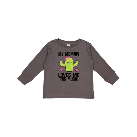Inktastic My Memaw Loves Me Cactus Grandchild Girls Long Sleeve Toddler T-Shirt