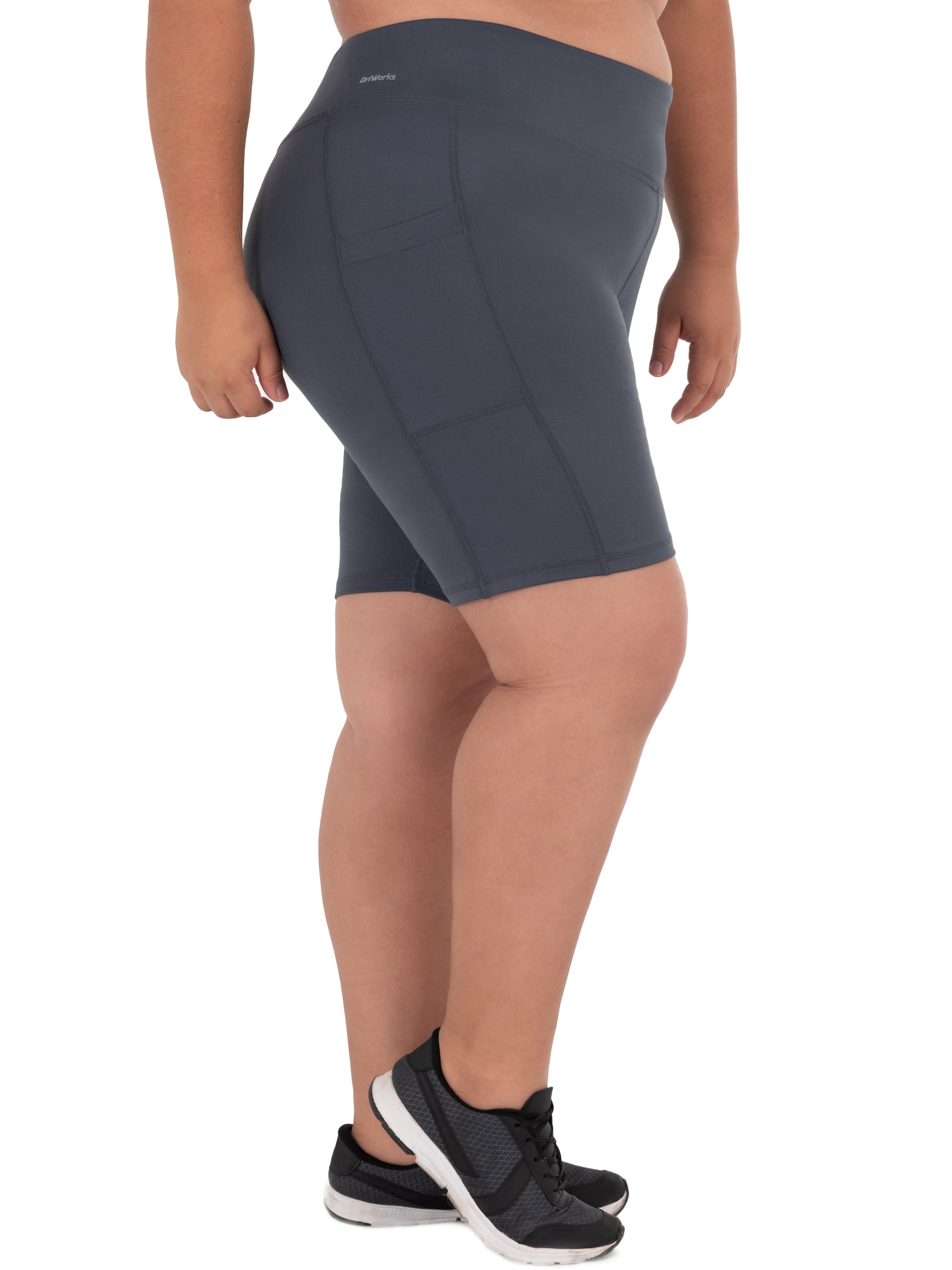Athletic Works Women's Plus Size 9" High Waisted Active Media Pocket Bike Short