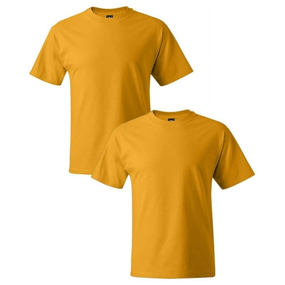 Men's Hanes Beefy Short Sleeve T (Pack of 2) 2 Gold