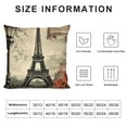 thumbnail image 5 of HENGT  Throw Pillow Covers Black Beige Paris Eiffel Tower Square Pillowcases Decorative Cushion Pillow Cover for Sofa Couch Living Room Girls Bedroom Home Decor, 5 of 5