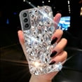 thumbnail image 6 of Samsung Galaxy S22 Plus Case Diamond Case for Women 3D Glitter Sparkle Bling Case Luxury Shiny Crystal Diamond Bumper Clear Gems Cute Protective Girly Case Girls Cover(Sliver), 6 of 12