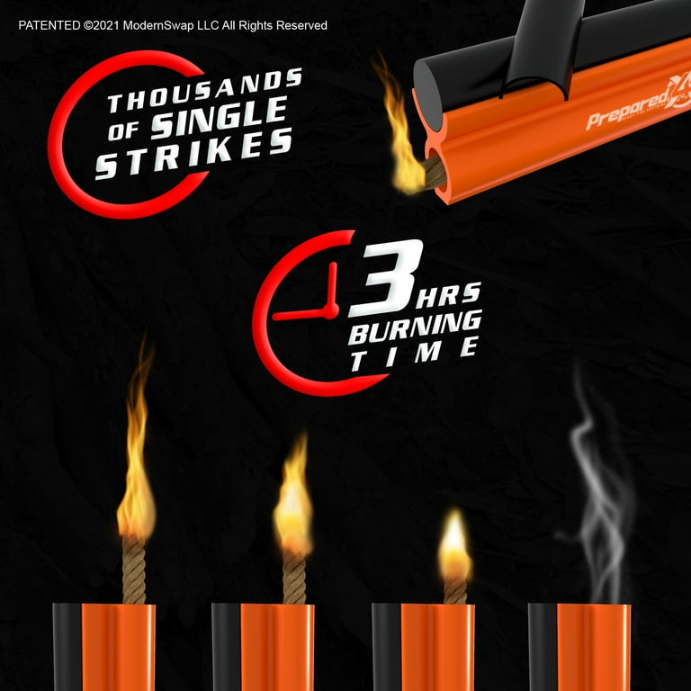PREPARED4X Survival Torch Fire Starter - Portable All-in-one Ferro
