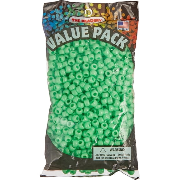 The Beadery - 9x6mm Barrel Pony Bead, Lime - 900 Pieces - 750V060