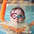thumbnail image 3 of Juego de gafas de natación para niños de 3 a 15 años, antivaho, rojo/rosa, 3 of 5