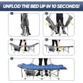thumbnail image 5 of Portable Camping Cot with Mattress - Outdoor Folding Heavy Duty Sleeping Bed with Side Pocket for Adults - Oxford Single Lounge Chaise for Camping Tent Beach Office Max Load 300 LBS (Grey), 5 of 7