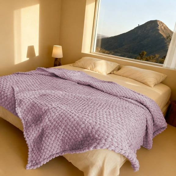 Weighted Blankets,Fleece Blankets Soft Flannel Blanket For Bed Solid Color Thickened Cozy Microfiber Plush Fuzzy Blanket Sofa Bedroom Throw Rug