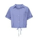 thumbnail image 4 of Vestidos Casuales Para Mujer, Blusas De Mujer De Moda Conjunto de blusa y pantalones cortos de lino para mujer, con solapa, manga corta y botones sueltos, para verano, 4 of 7